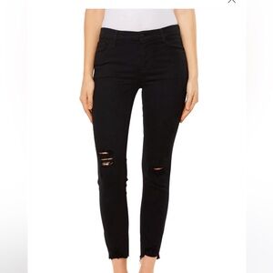 J Brand Black Overexposure Distressed Mid Rise Crop Skinny Jeans Size 31
